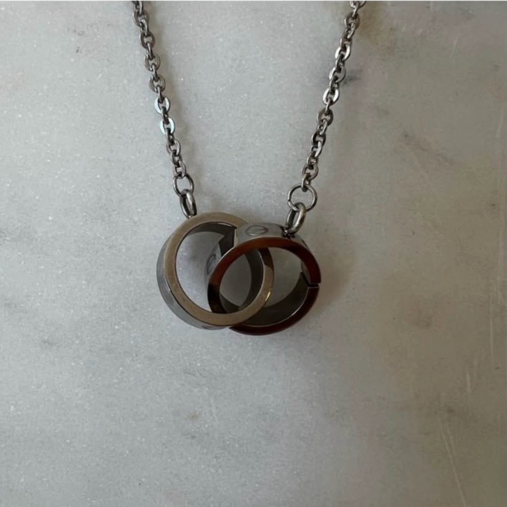 Stainless steel interlocking necklace